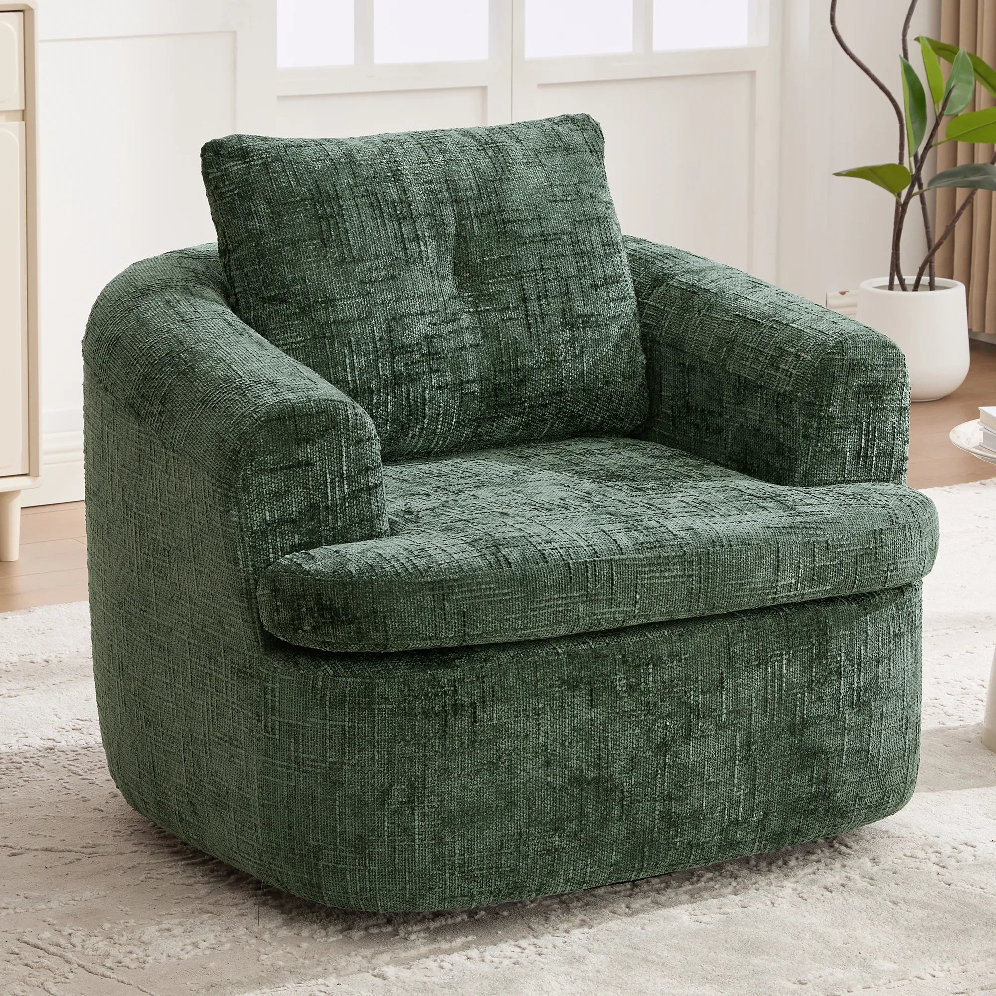 Modern 360° Swivel Barrel Accent Chair