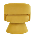 Modern 360° Swivel Velvet Barrel Accent Chair With Open Backrest