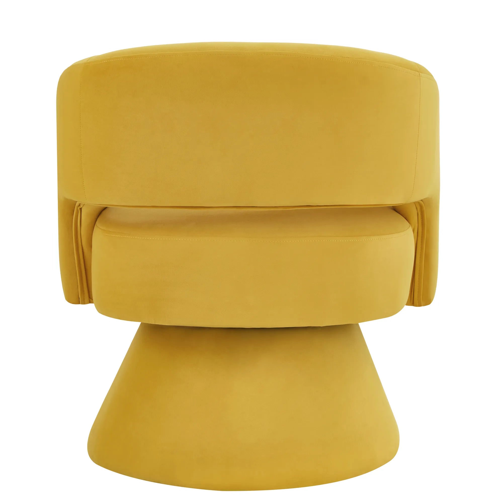 Modern 360° Swivel Velvet Barrel Accent Chair With Open Backrest