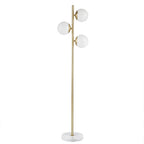 Modern 3 Globe Floor Lamp with Marble Base