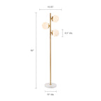 Modern 3 Globe Floor Lamp with Marble Base