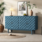 Modern 4-Door Sideboard with Convex Pattern Design