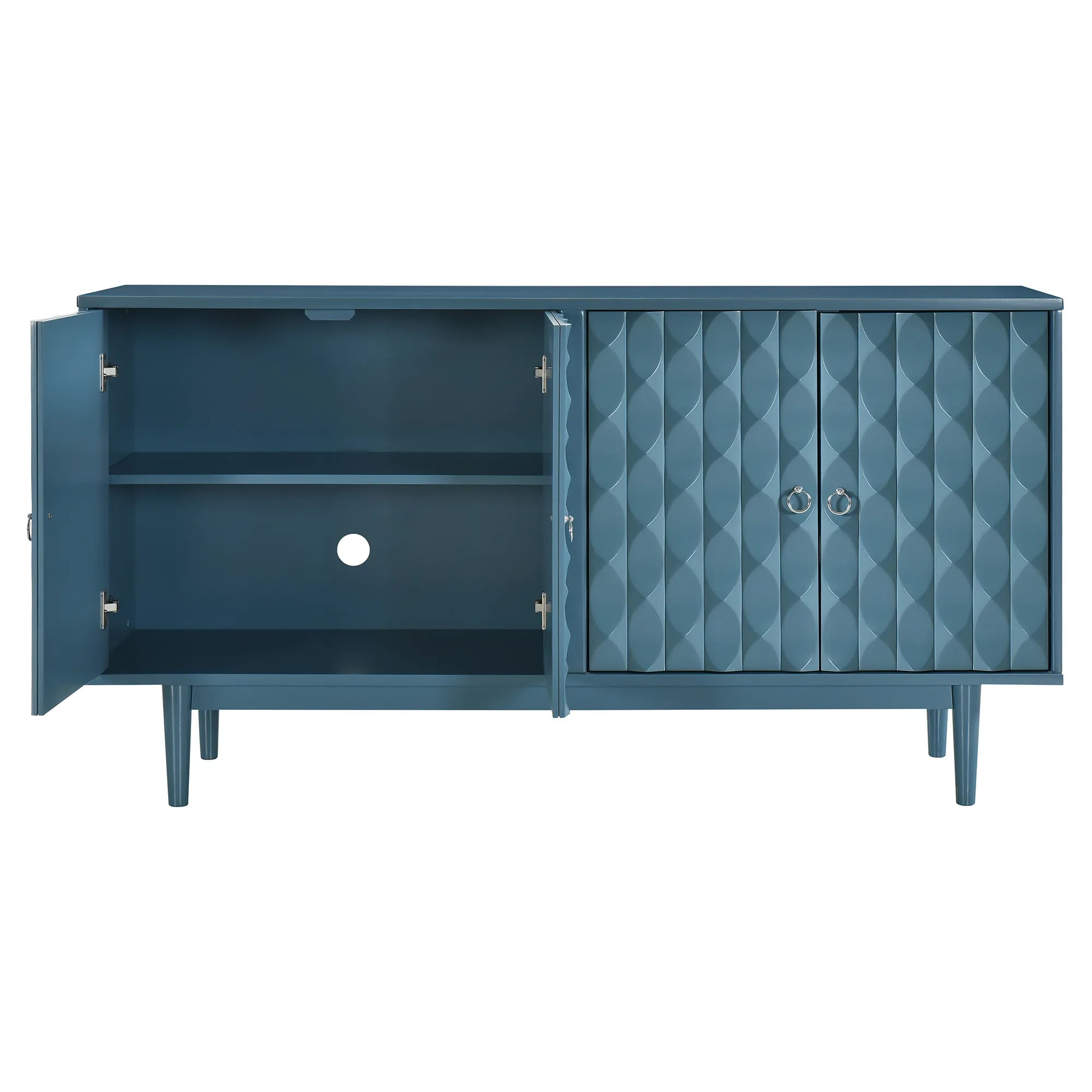 Modern 4-Door Sideboard with Convex Pattern Design