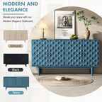 Modern 4-Door Sideboard with Convex Pattern Design