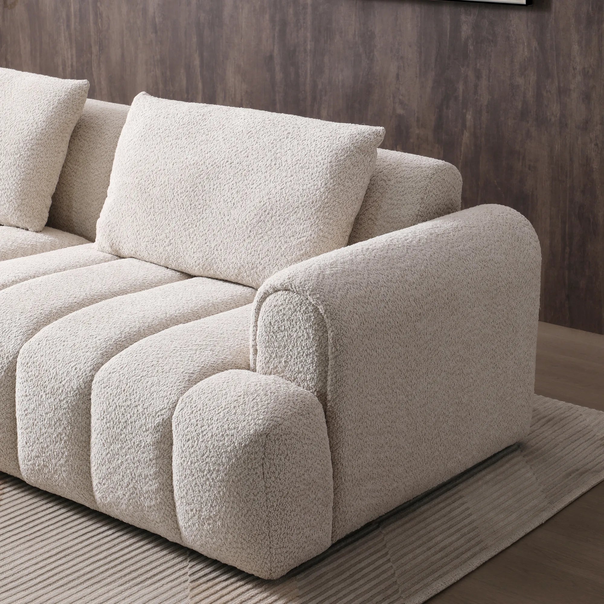 Modern 4-Seater Velvet Sectional Sofa