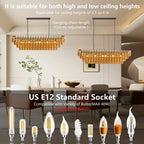 Modern 4-Tier Rectangular Chandelier with Smoke Glass