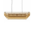 Modern 4-Tier Rectangular Chandelier with Smoke Glass