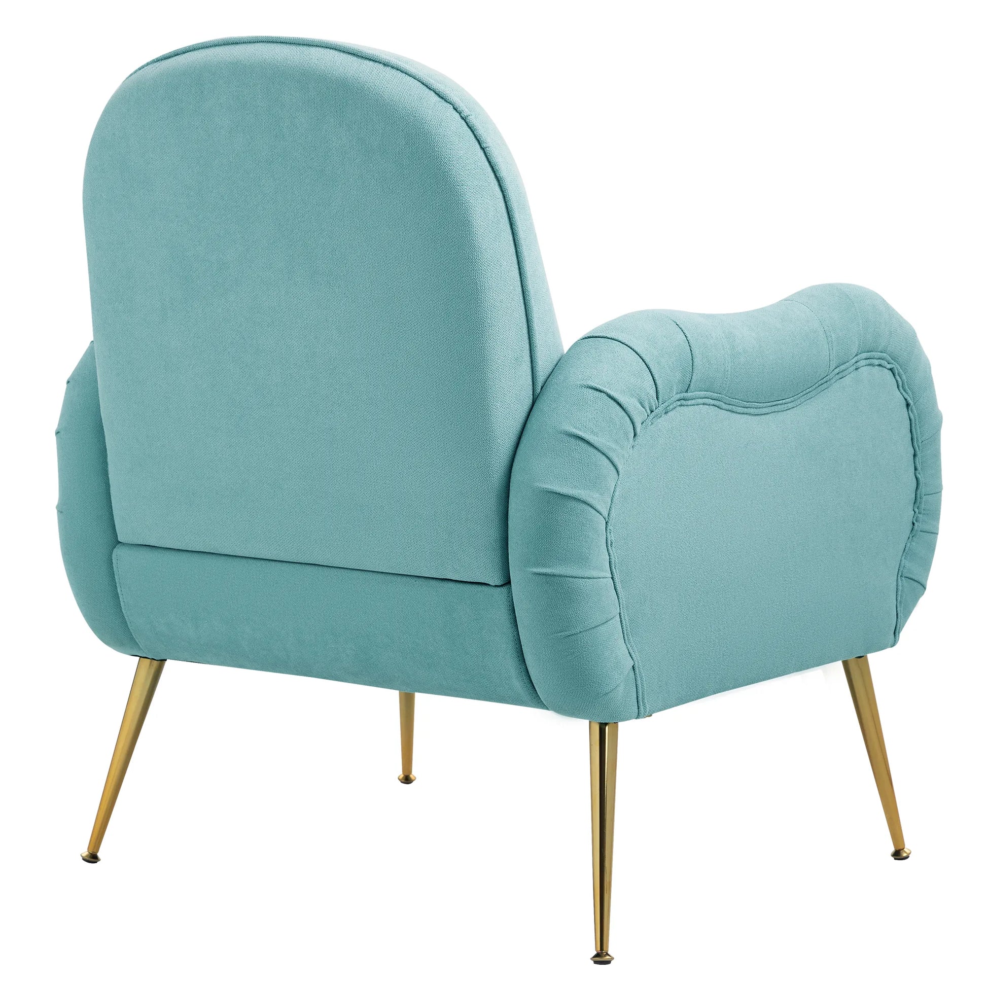 Modern Accent Armchair with Gold Metal Legs, Snowflake Fabric