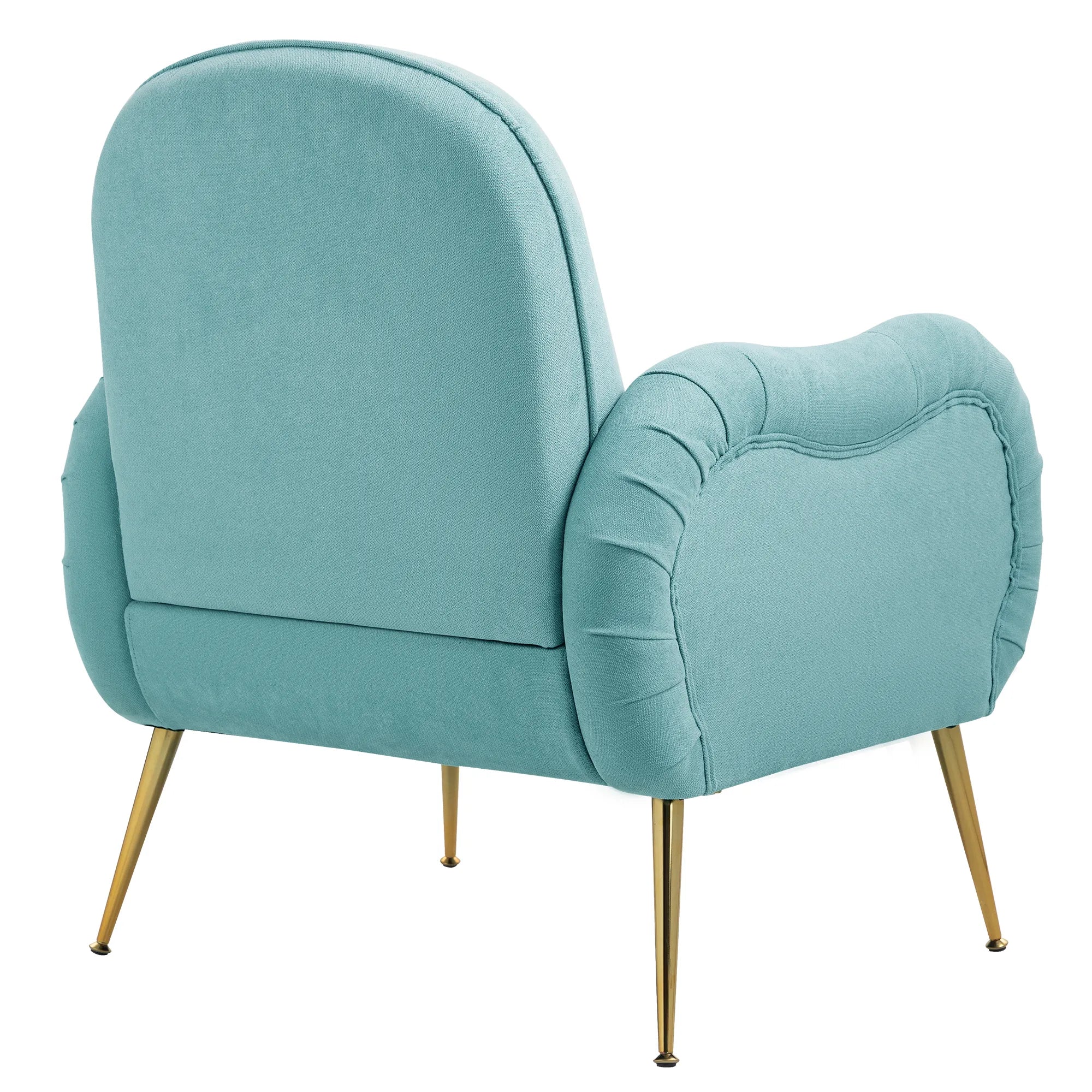 Modern Accent Armchair with Gold Metal Legs, Snowflake Fabric