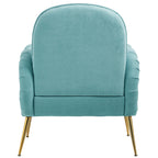 Modern Accent Armchair with Gold Metal Legs, Snowflake Fabric