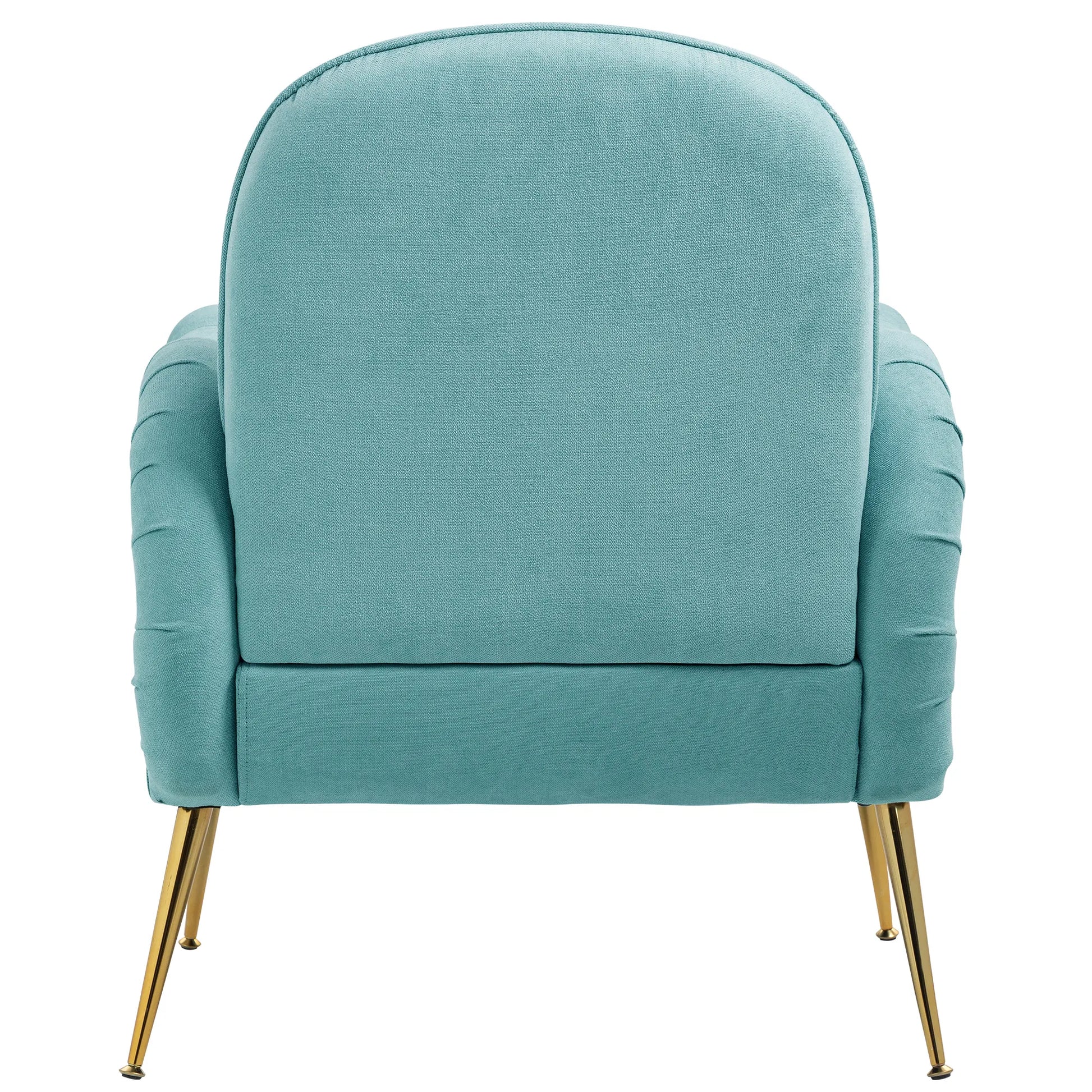 Modern Accent Armchair with Gold Metal Legs, Snowflake Fabric
