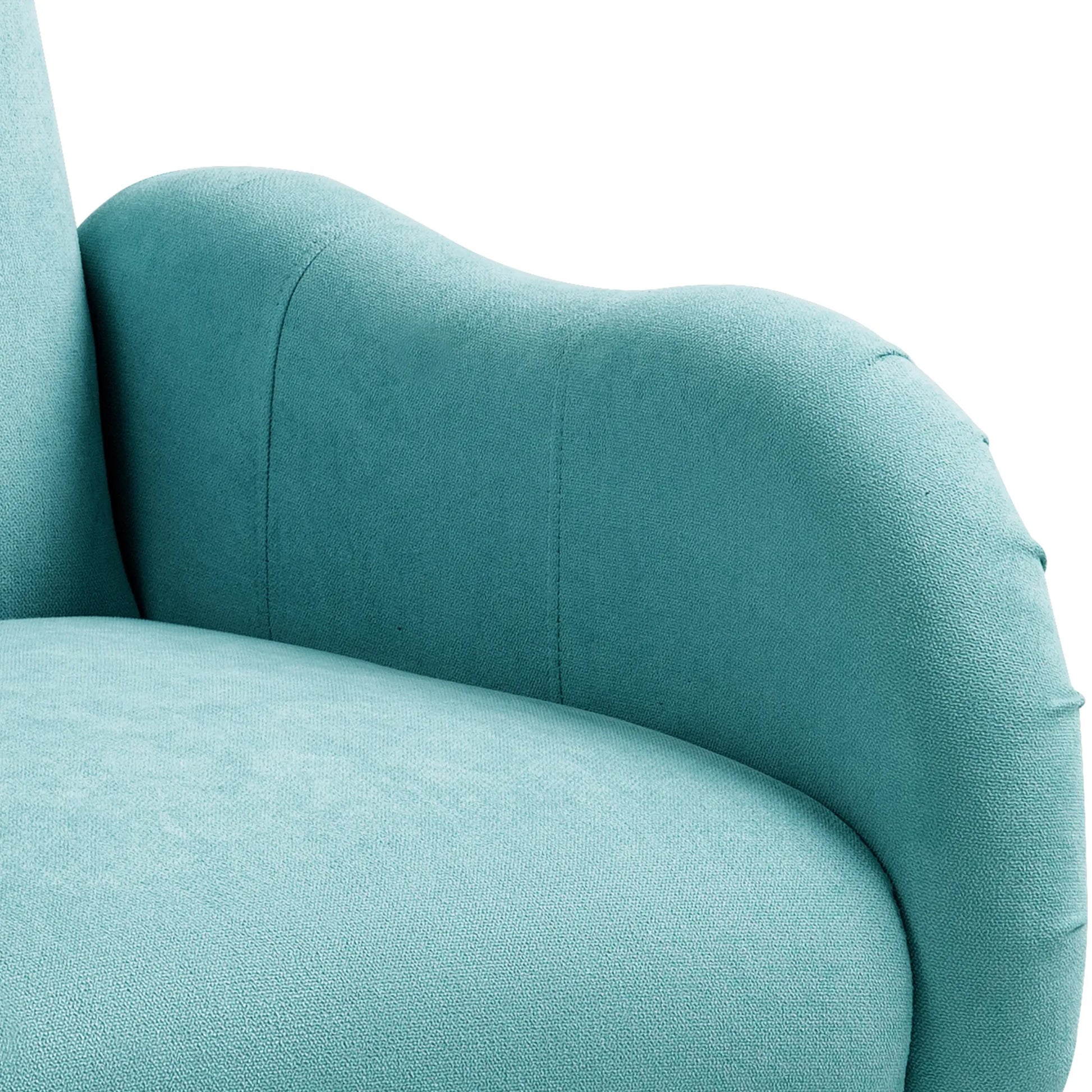 Modern Accent Armchair with Gold Metal Legs, Snowflake Fabric