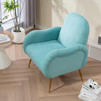 Modern Accent Armchair with Gold Metal Legs, Snowflake Fabric