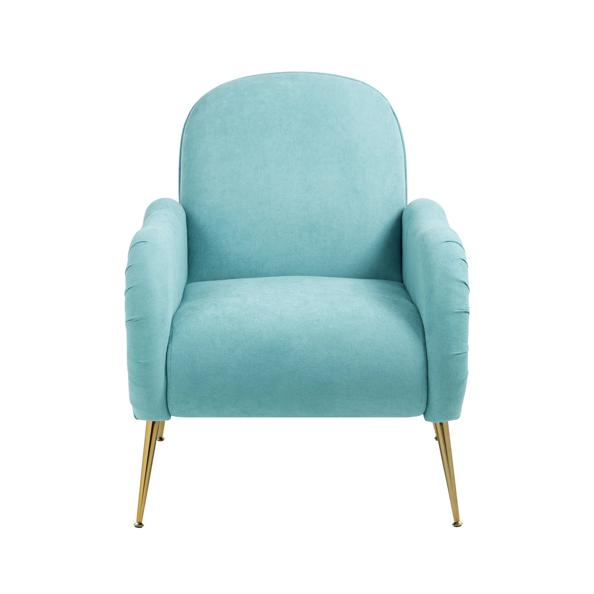 Modern Accent Armchair with Gold Metal Legs, Snowflake Fabric