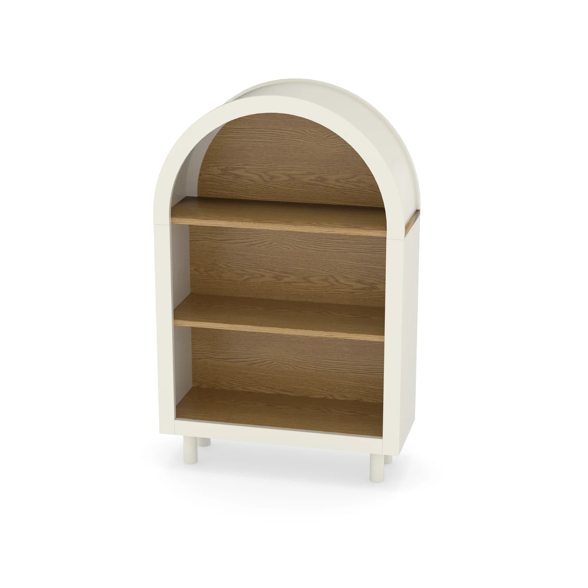 Modern Arched 3-Tier Storage Cabinet, Bookcase Shelf