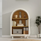 Modern Arched 3-Tier Storage Cabinet, Bookcase Shelf