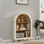 Modern Arched 3-Tier Storage Cabinet, Bookcase Shelf