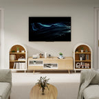 Modern Arched 3-Tier Storage Cabinet, Bookcase Shelf