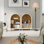 Modern Arched 3-Tier Storage Cabinet, Bookcase Shelf
