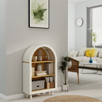 Modern Arched 3-Tier Storage Cabinet, Bookcase Shelf