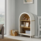 Modern Arched 3-Tier Storage Cabinet, Bookcase Shelf