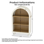 Modern Arched 3-Tier Storage Cabinet, Bookcase Shelf
