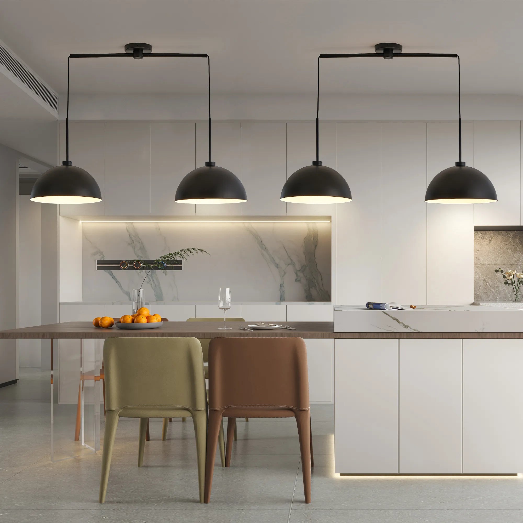 Modern Black Double Pendant Light
