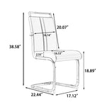 Modern Black PU Leather Dining Chair Set With High Back And C-shaped Base