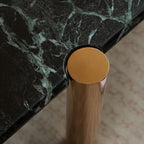 Modern 2 Tone Coffee Tables With Faux Marble Tabletop And Gold Metal Foot