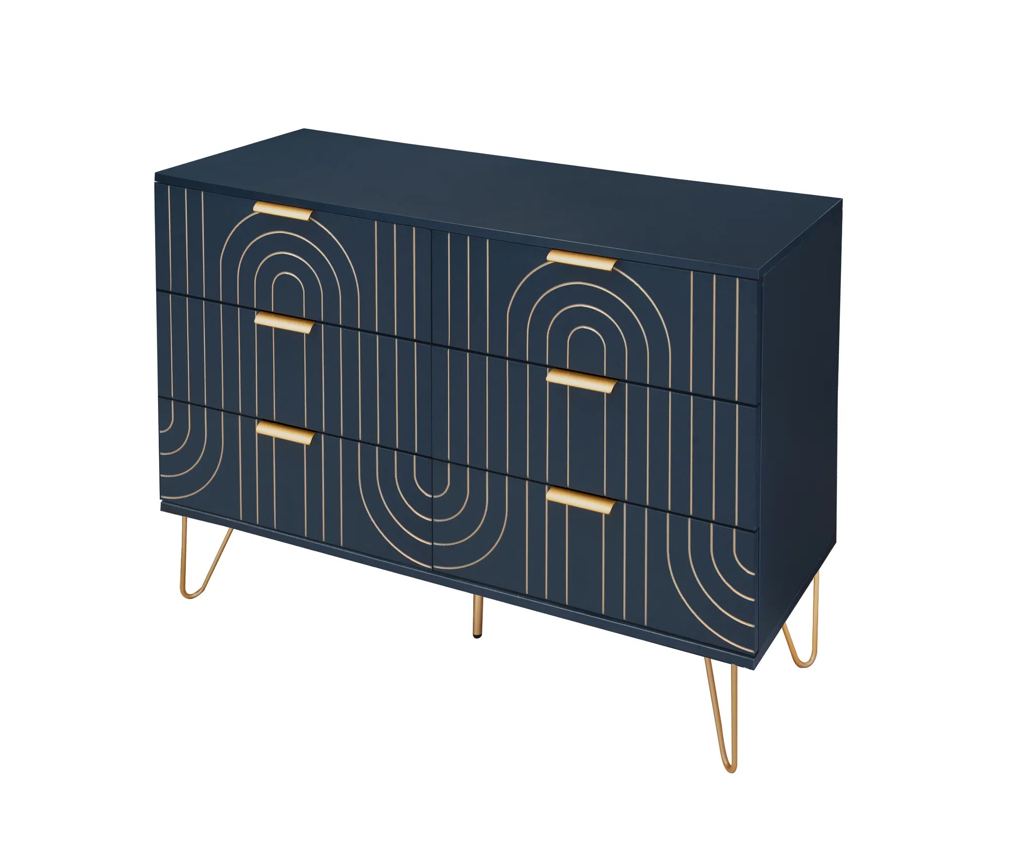 Modern Carving Design 6 Drawer Storage Sideboard Cabinet