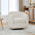 Modern Chenille 360° Swivel Barrel Chair