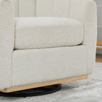 Modern Chenille 360° Swivel Barrel Chair