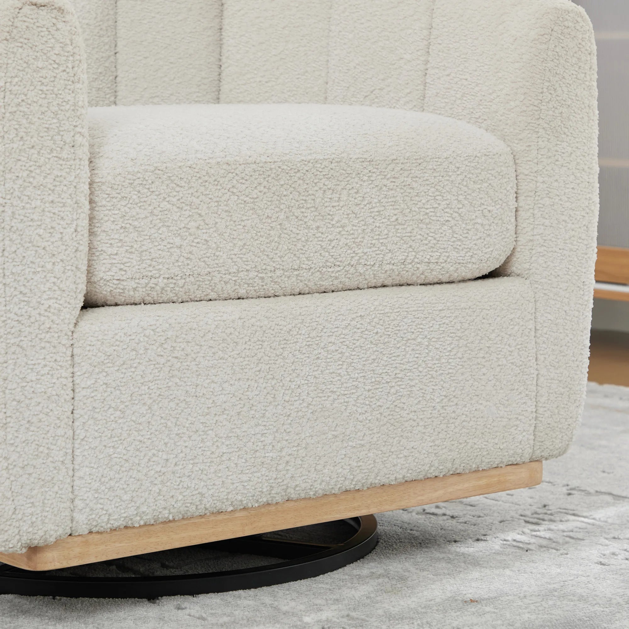 Modern Chenille 360° Swivel Barrel Chair