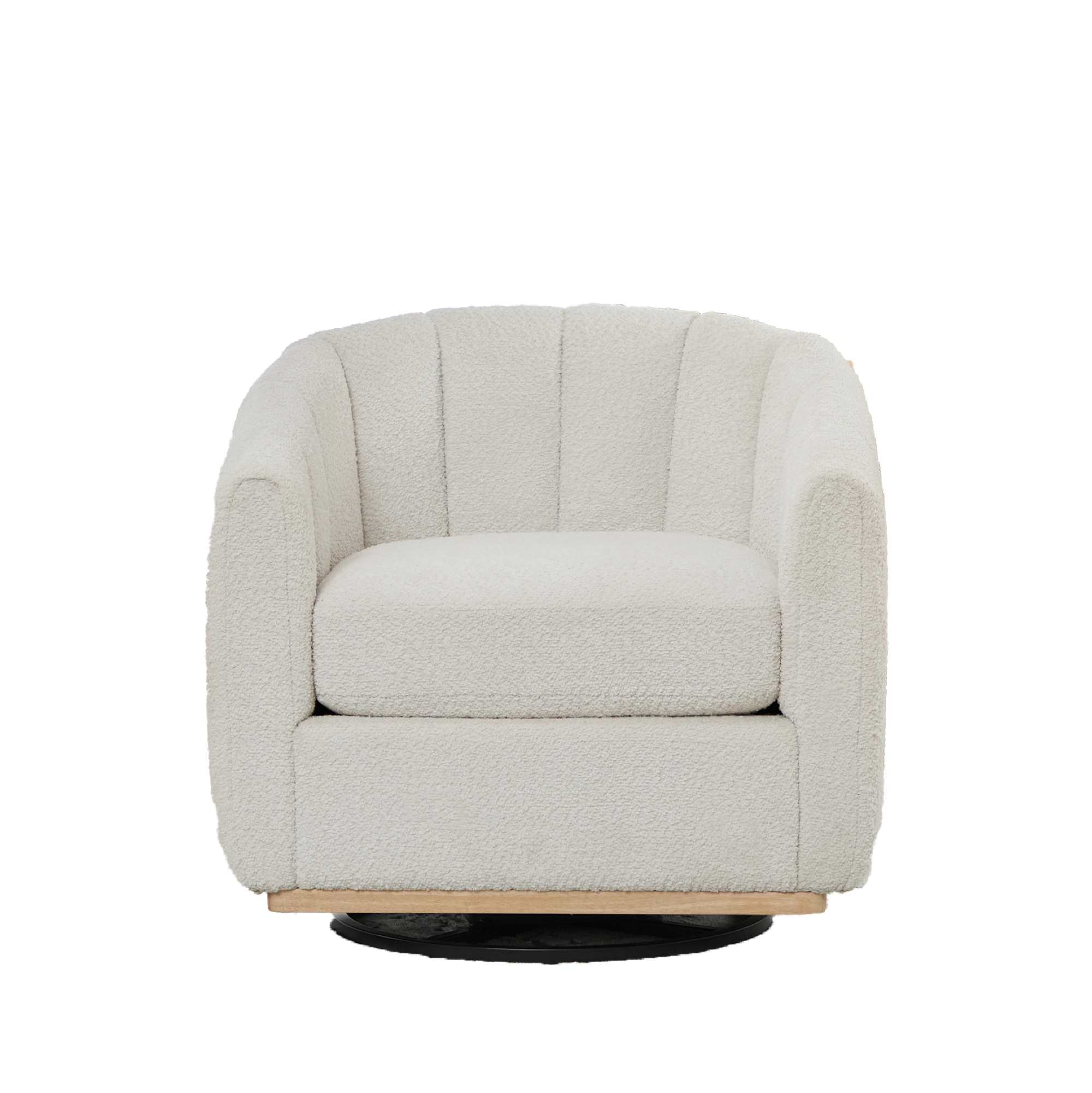 Modern Chenille 360° Swivel Barrel Chair
