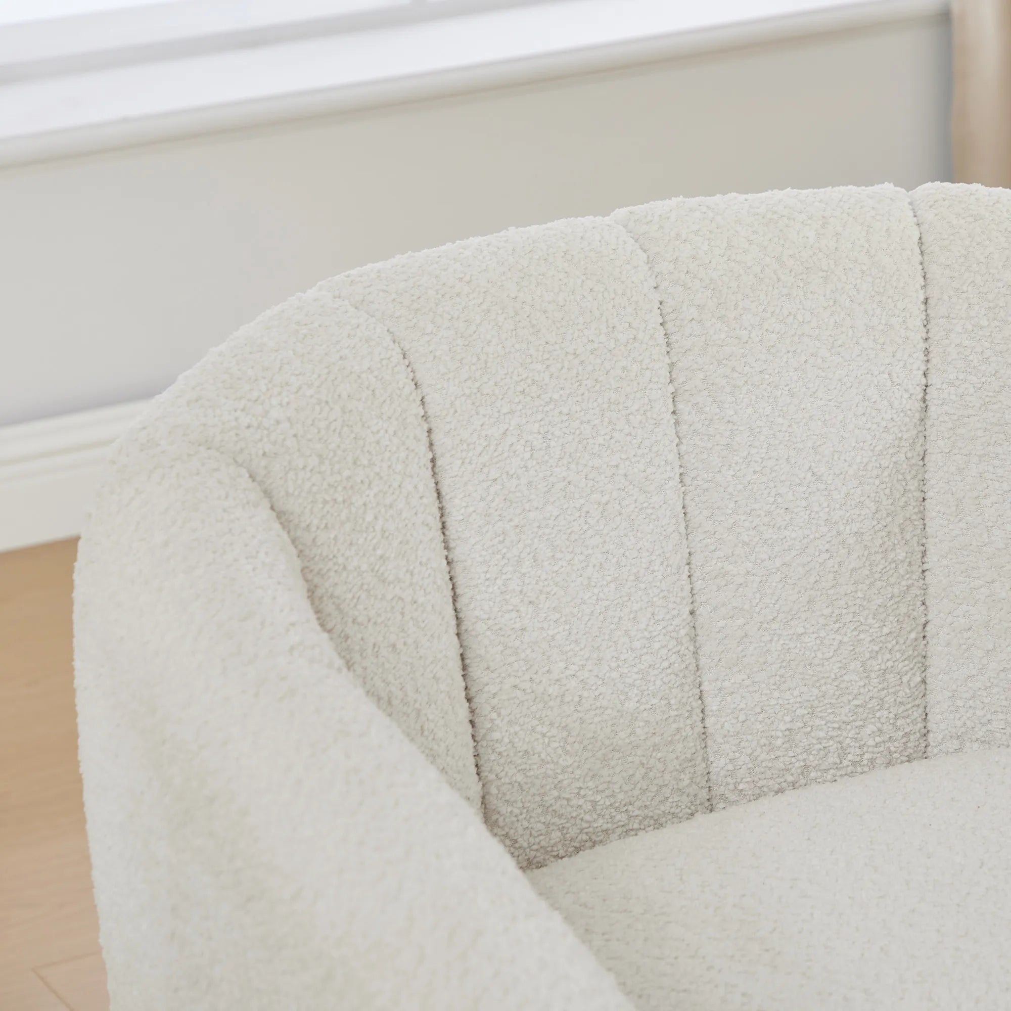 Modern Chenille 360° Swivel Barrel Chair