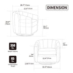 Modern Chenille 360° Swivel Barrel Chair