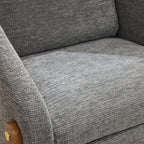 Modern Chenille Fabric Accent Chair with Wooden Side Frame