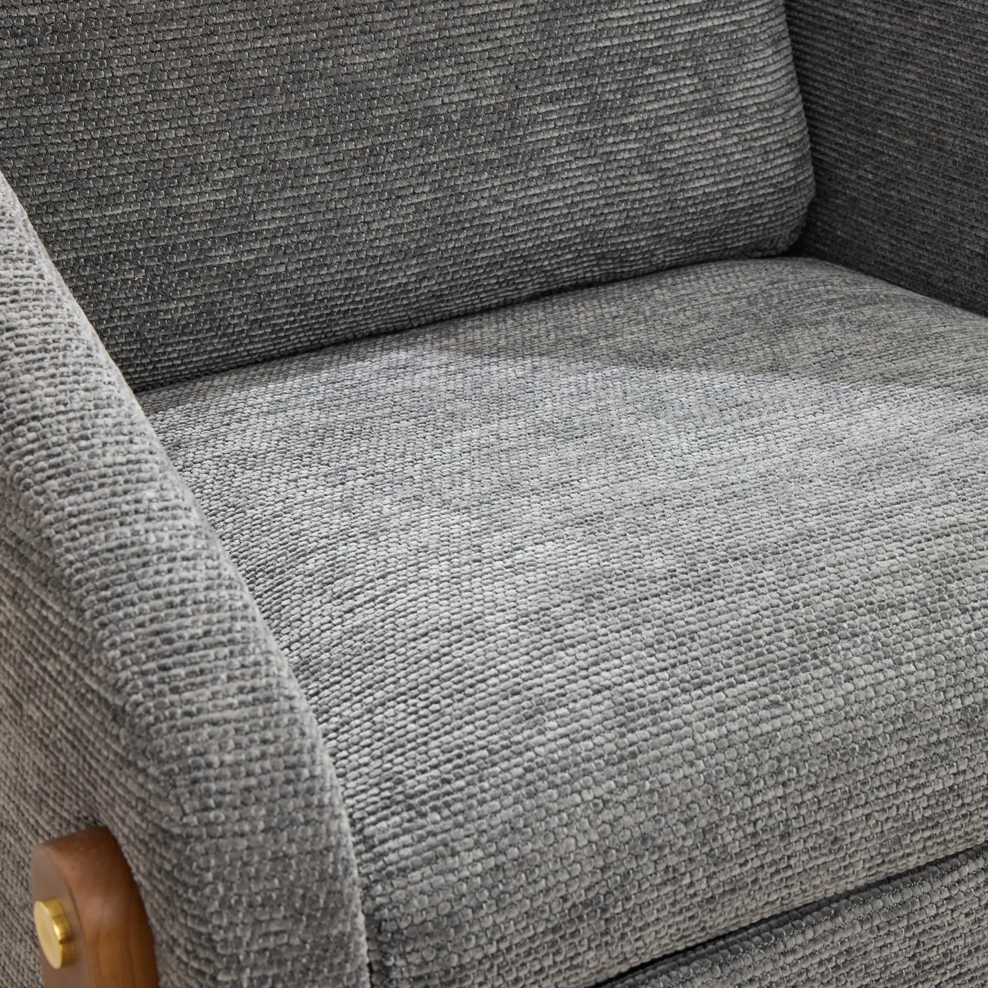 Modern Chenille Fabric Accent Chair with Wooden Side Frame