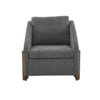 Modern Chenille Fabric Accent Chair with Wooden Side Frame
