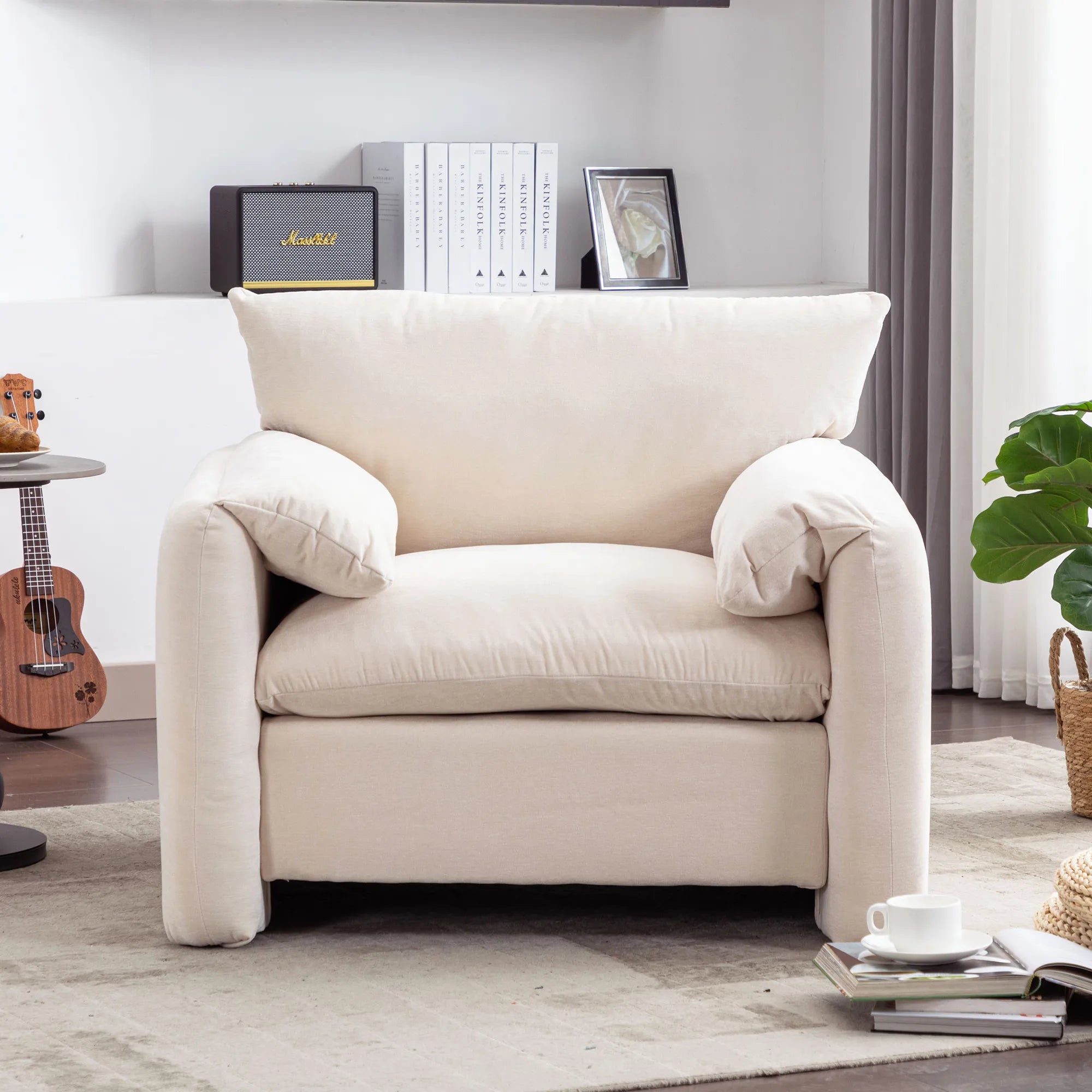 Modern Chenille Oversized Armchair Accent Chair