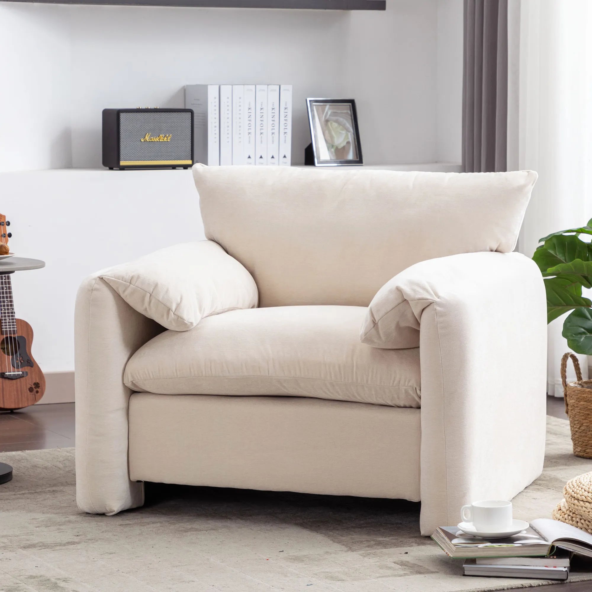 Modern Chenille Oversized Armchair Accent Chair