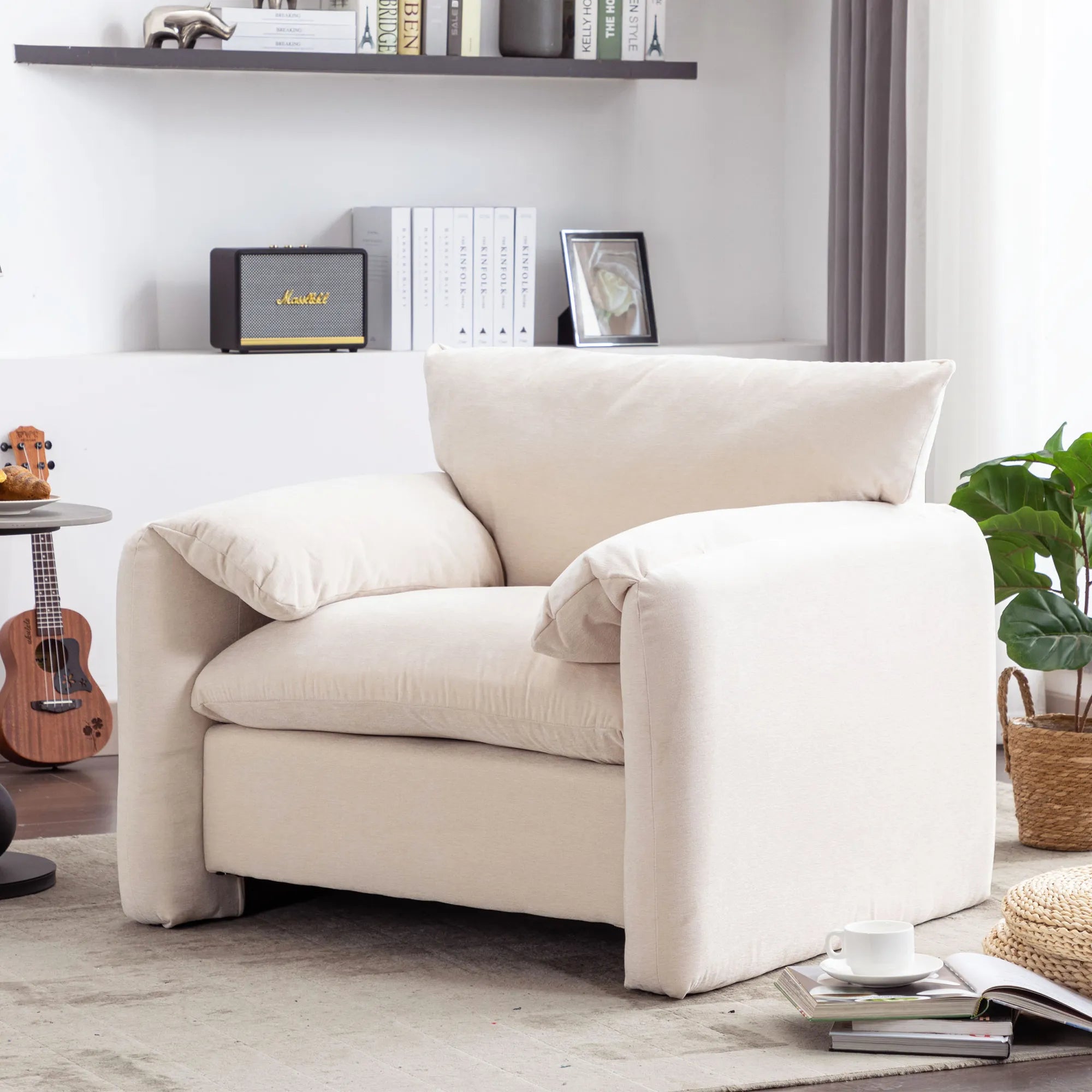Modern Chenille Oversized Armchair Accent Chair