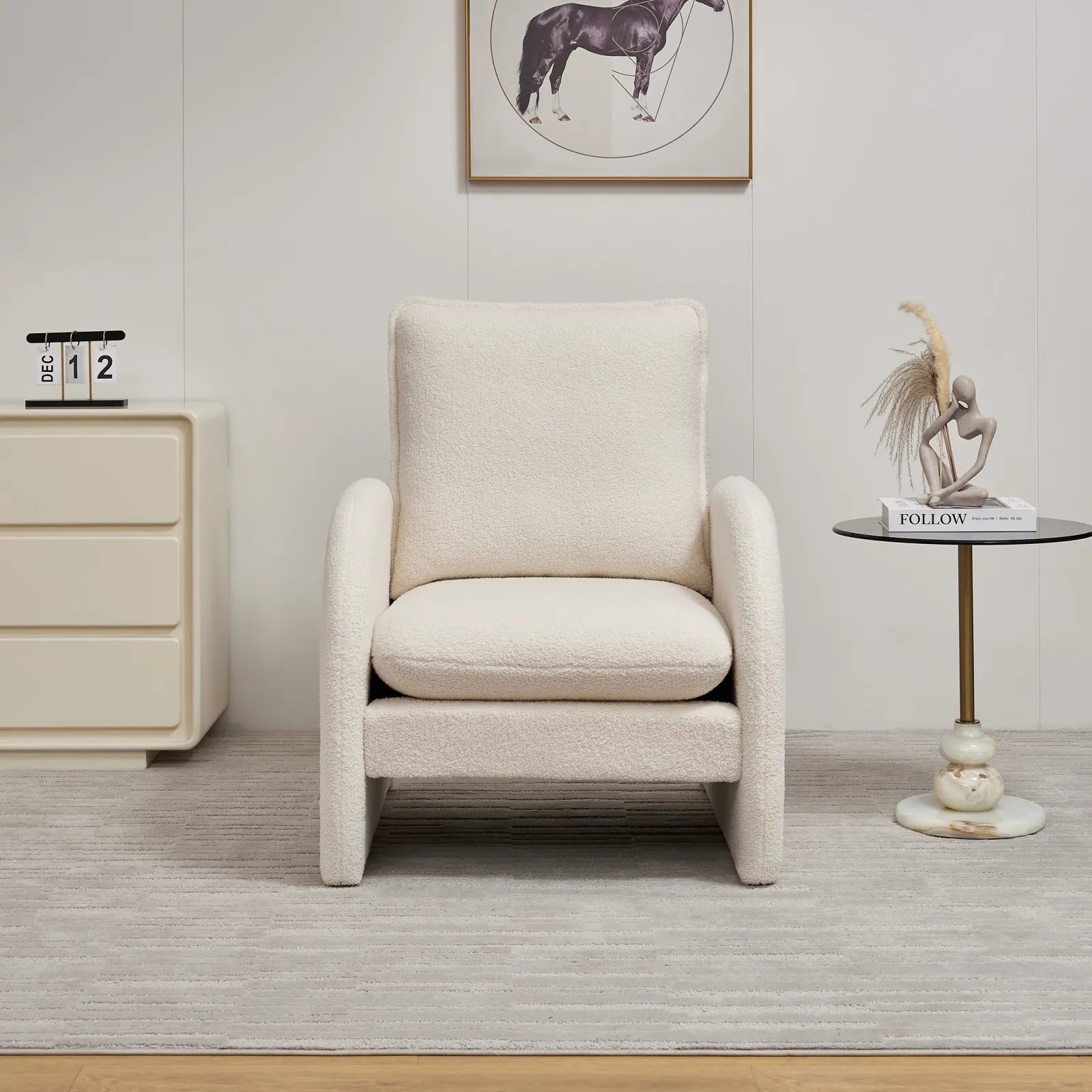 Modern Comfortable Sherpa Accent Chair, Armchair