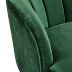 Velvet Barrel Accent Chair With Wooden Legs