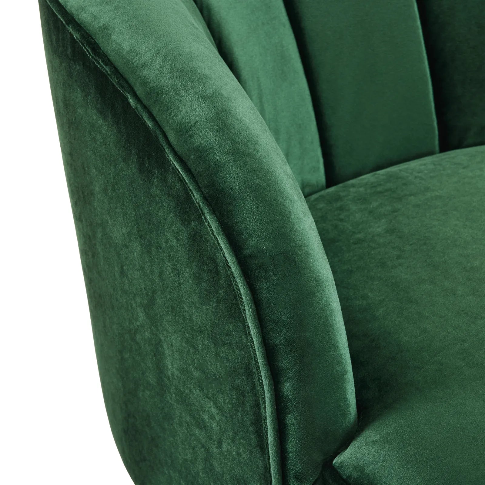 Velvet Barrel Accent Chair With Wooden Legs