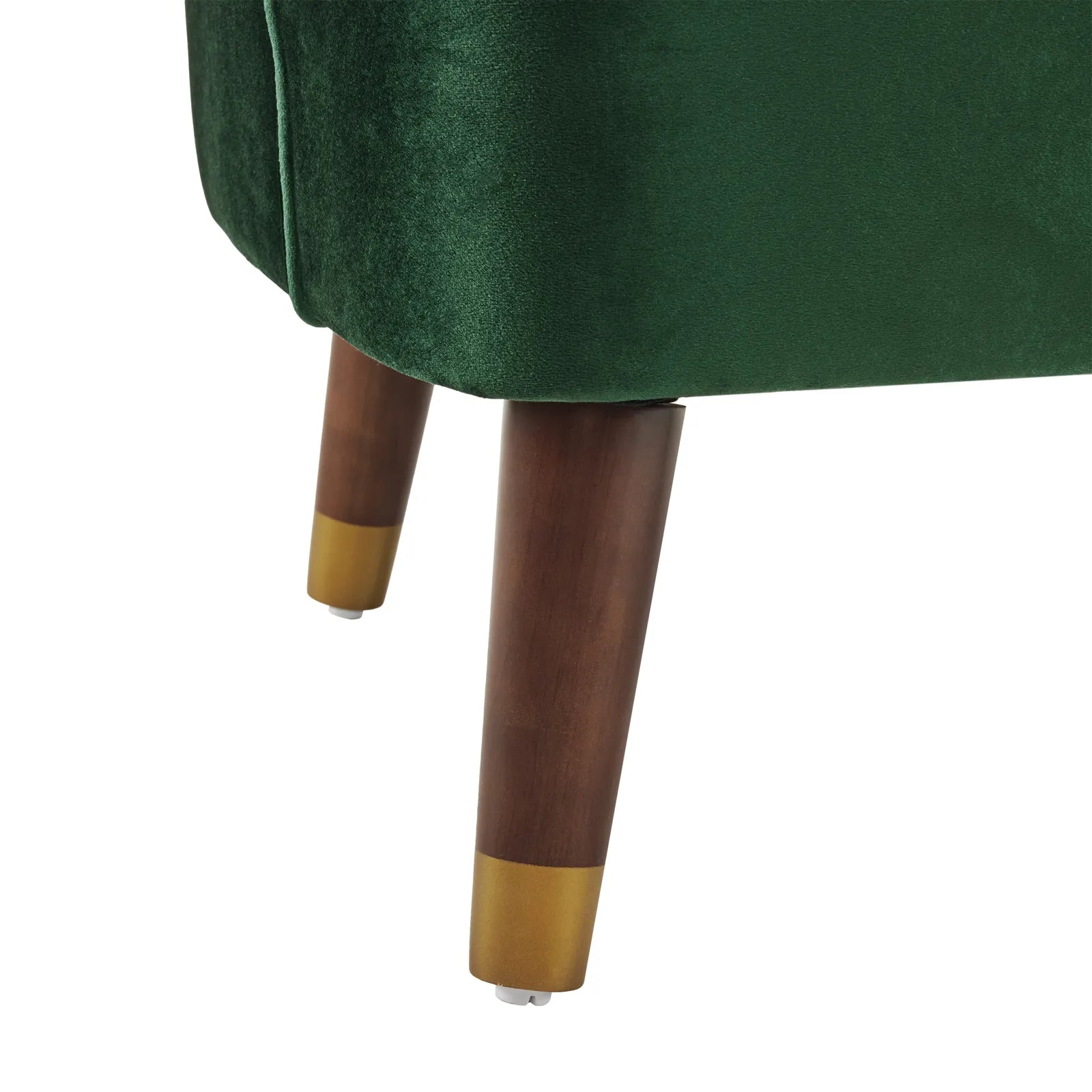 Velvet Barrel Accent Chair With Wooden Legs