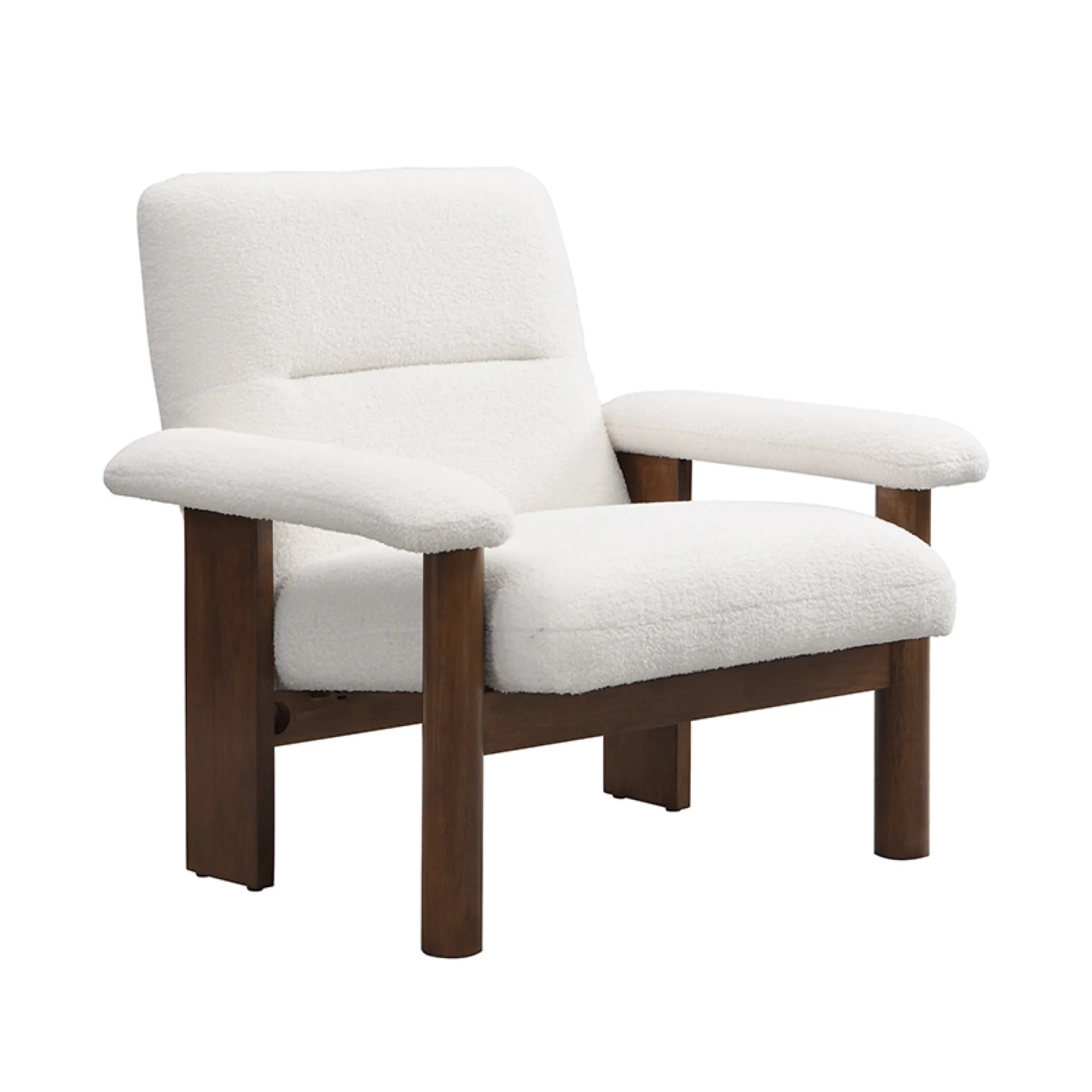 Modern Comfy Fabric Lounge Accent Chair with Footrest Ottoman