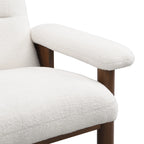 Modern Comfy Fabric Lounge Accent Chair with Footrest Ottoman