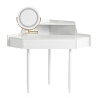 Modern Corner Market Vanity, with LED Mirror, Storage & Stool