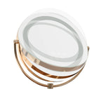 Modern Corner Market Vanity, with LED Mirror, Storage & Stool